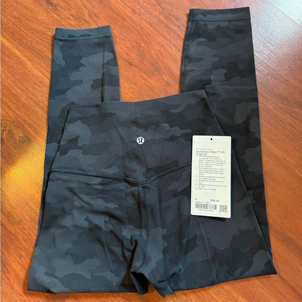 Lululemon Align high rise crop 23 inch Deep Coal Multi Camo size 4